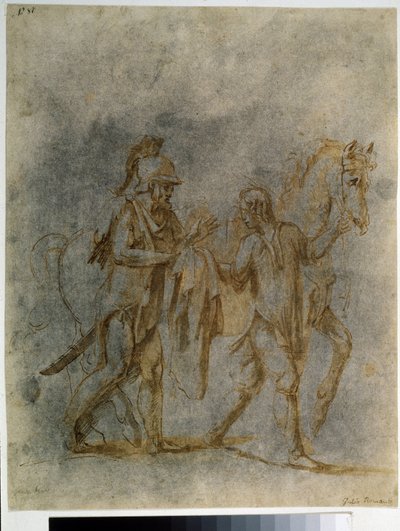 Saint Martin and a Beggar by Giulio Romano