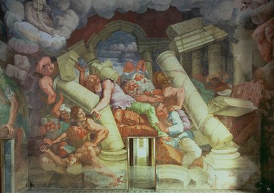 Sala dei Giganti, destruction of the giants by Jupiter