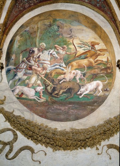 Those Born Under the Sign of Cancer in Conjunction with Mars Skilled in Hunting and Fishing, from the Camera dei Venti by Giulio Romano