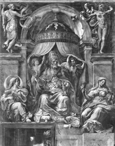 St. Peter between Church and Eternity, Raphael Rooms by Giulio Romano