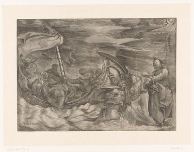 Christ Walking on Water by Giulio Sanuto (attributed to)