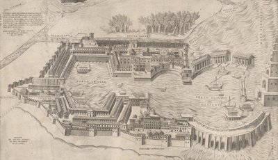 Speculum Romanae Magnificentiae: Birdseye View of the Port of Rome, 1554 by Giulio de Musi