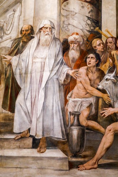 Numa Pompilius instituting the cult of the Vestals (detail) by Giuseppe Cesari