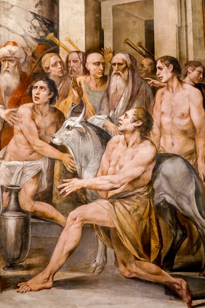 Numa Pompilius Instituting the Cult of the Vestals (detail) by Giuseppe Cesari