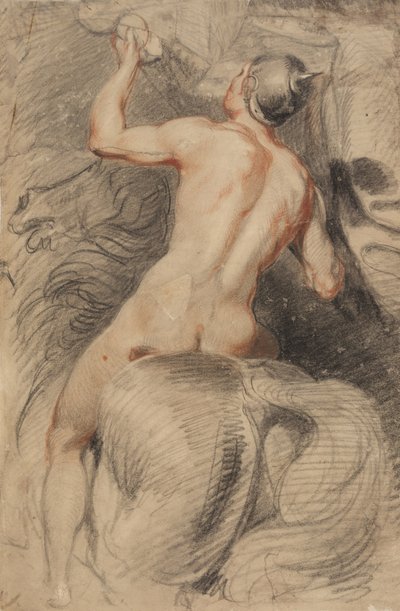 Rider on Horseback, seen from behind by Giuseppe (1568 1640) Cesari