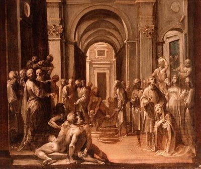 St. Laurence Among the Poor and Sick, modello for a fresco by Giuseppe Cesari