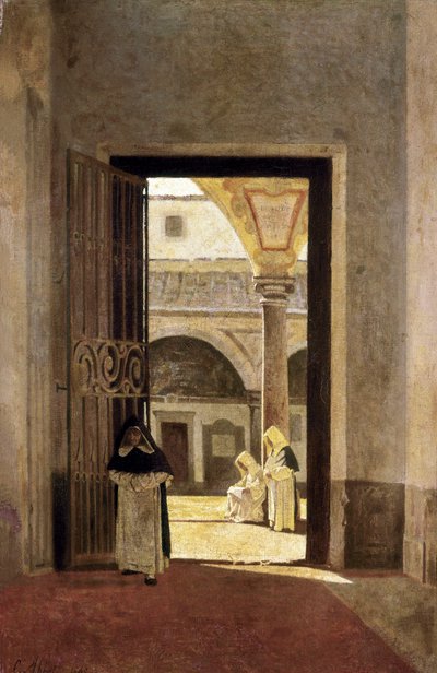 Entrance Hall of a Dominican Convent by Giuseppe Abbati