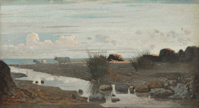 Lido with oxen grazing by Giuseppe Abbati