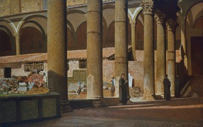The cloister of St Croce by Giuseppe Abbati