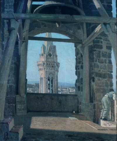 Tower of Palazzo del Podesta by Giuseppe Abbati
