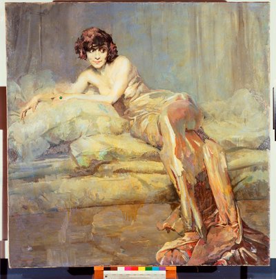 Portrait of Woman in Grey or Maria Melato by Giuseppe Amisani