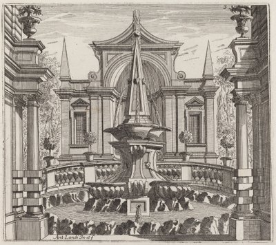 Fantastic Garden with a Fountain and a Garden Pavilion by Giuseppe Antonio Landi
