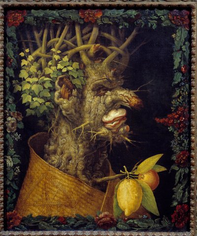 Winter (from a series depicting the four seasons) by Giuseppe Arcimboldo