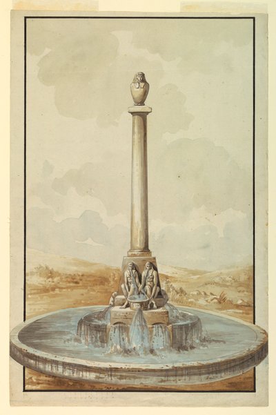 Design for Fountain with Canopic Jar by Giuseppe Barberi