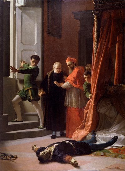 Death of the duke of Florence Alessandro de Medici killed by Lorenzino de Medici by Giuseppe Bellucci