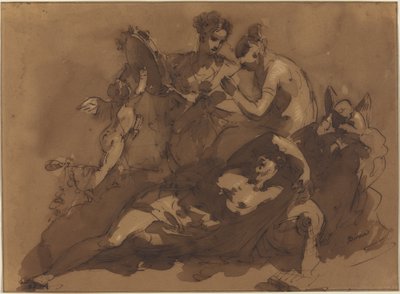 A Mythological Scene with Sea Gods by Giuseppe Bernardino Bison