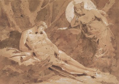 Diana and Endymion with Cupid by Giuseppe Bernardino Bison