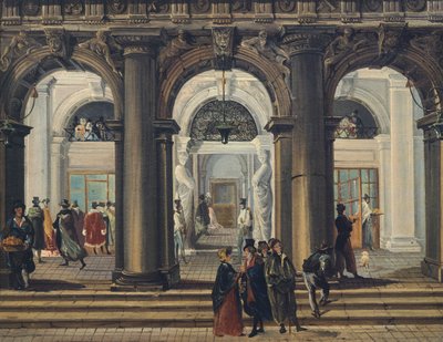 Entrance to Marciana Library in Venice by Giuseppe Bernardino Bison