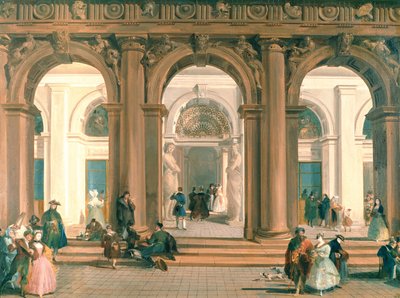 The Entrance to the Biblioteca Marciana, the Piazzetta, Venice by Giuseppe Bernardino Bison