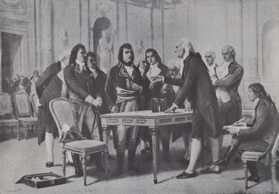 Alessandro Volta demonstrating his battery to Napoleon, First Consul of France, 1801 by Giuseppe Bertini