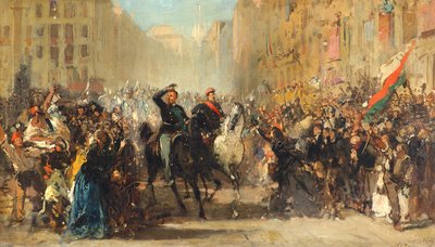 Entrance of Napoleon III and Victor Emmanuel II in Milan, June 8, 1859 by Giuseppe Bertini
