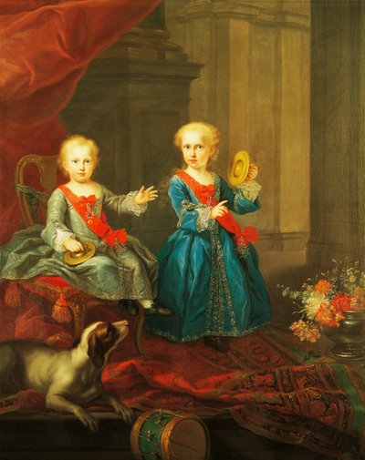 Daughters of Charles III of Bourbon, King of Naples and Two Sicilies and Maria Amelia of Saxony, Queen of Two Sicilies by Giuseppe Bonito
