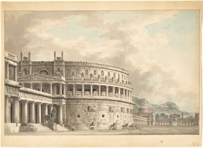 Architectural Fantasy of a Magnificent Ancient Mausoleum by Giuseppe Borsato