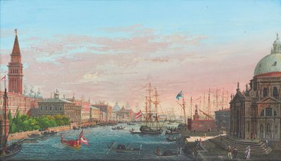 View of the Grand Canal, Venice, with the Palazzo Ducale and the Salute by Giuseppe Borsato