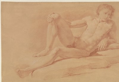 Study of a Half-Reclining, Half-Sitting Boy by Giuseppe Bottani