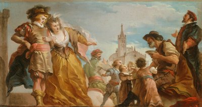 The Meeting of Gautier, Count of Antwerp, and his Daughter, Violante by Giuseppe Cades