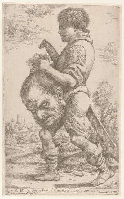 David Carrying the Head of Goliath, Which He Holds by the Hair by Giuseppe Caletti