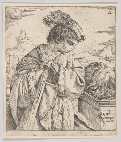 David looking at the head of Goliath, 1620-30 by Giuseppe Caletti