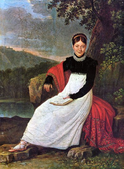 Queen Caroline of Naples in Traditional Neapolitan Farmer Costume by Giuseppe Cammarano