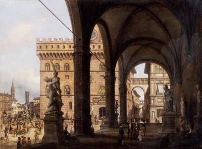 Florence, Piazza della Signoria by Giuseppe Canella