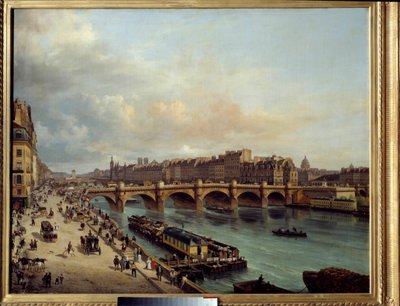 La cite et le Pont Neuf seen from the Quai du Louvre by Giuseppe Canella
