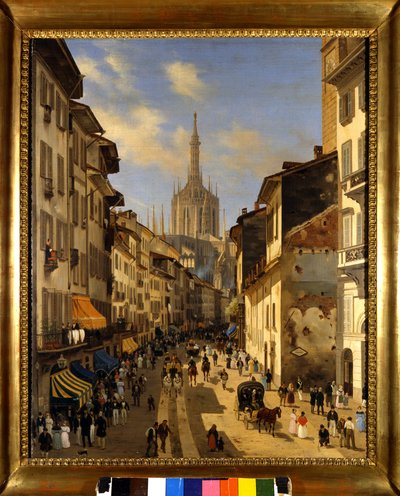 View of the Corsia dei Servi (current Corso Vittorio Emanuele) in Milan. Painting by Giuseppe Canella (1788-1847) 1834. Milan, Museum of Milan by Giuseppe Canella