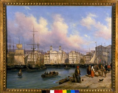 View of the port of Trieste by Giuseppe Canella
