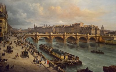 The Pont-Neuf and the City, Paris by Giuseppe Canella the Elder