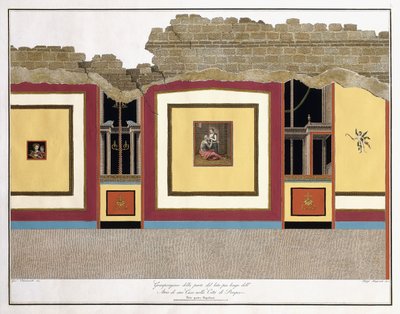The greater portion of the longest length of wall of an Atrium of Pompei by Giuseppe Chiantarelli