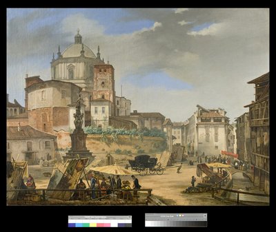 View of Piazza della Vetra in Milan by Giuseppe Elena