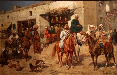 Cavaliers in Front of an Antique Shop by Giuseppe Gabani