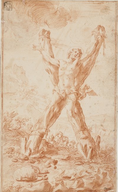 Crucifixion of St Andrew (or St Pantaleon?) by Giuseppe Ghezzi