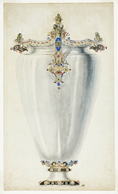 Monumental Jeweled Vase by Giuseppe Grisoni