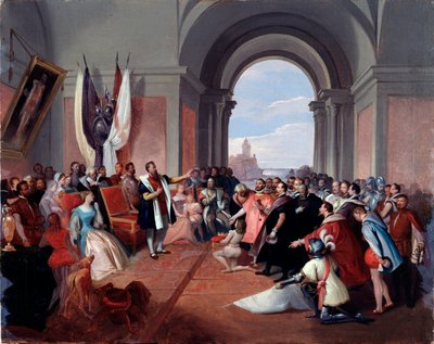 Andrea Doria refusing crown of Genoa by Giuseppe Isola