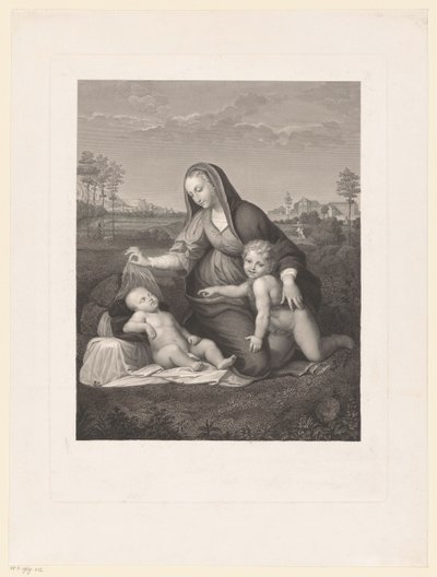 Mary with Child and the Young John the Baptist in a Landscape (Madonna del Velo) by Giuseppe Longhi
