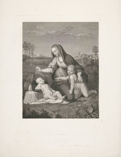 Mary with Child and Young John the Baptist in a Landscape (Madonna del Velo) by Giuseppe Longhi