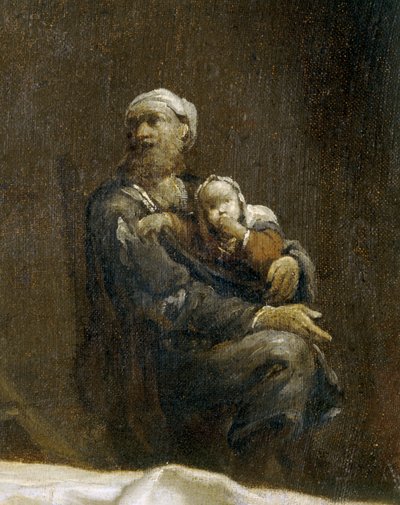Woman with flea by Giuseppe Maria (1665-1747) Crespi