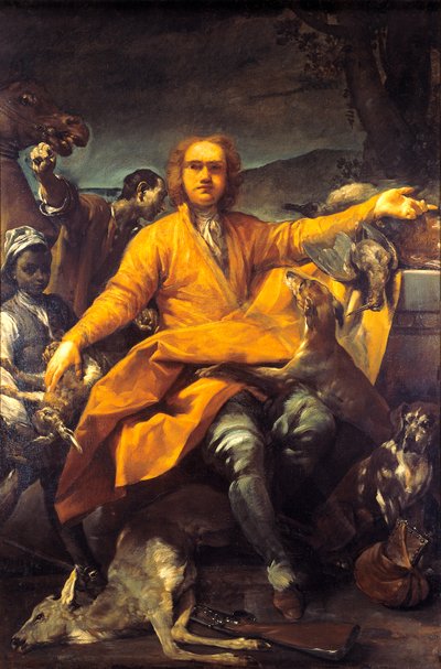 Portrait of hunter by Giuseppe Maria (1665 1747) Crespi