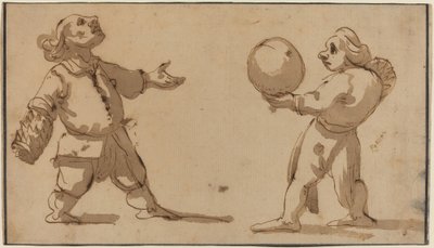 A Caricature with Ball Players by Giuseppe Maria Mitelli