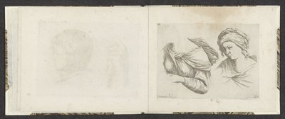 Upper Body of a Woman and Bust of a Woman (Tekenvoorbeelden) by Giuseppe Maria Mitelli